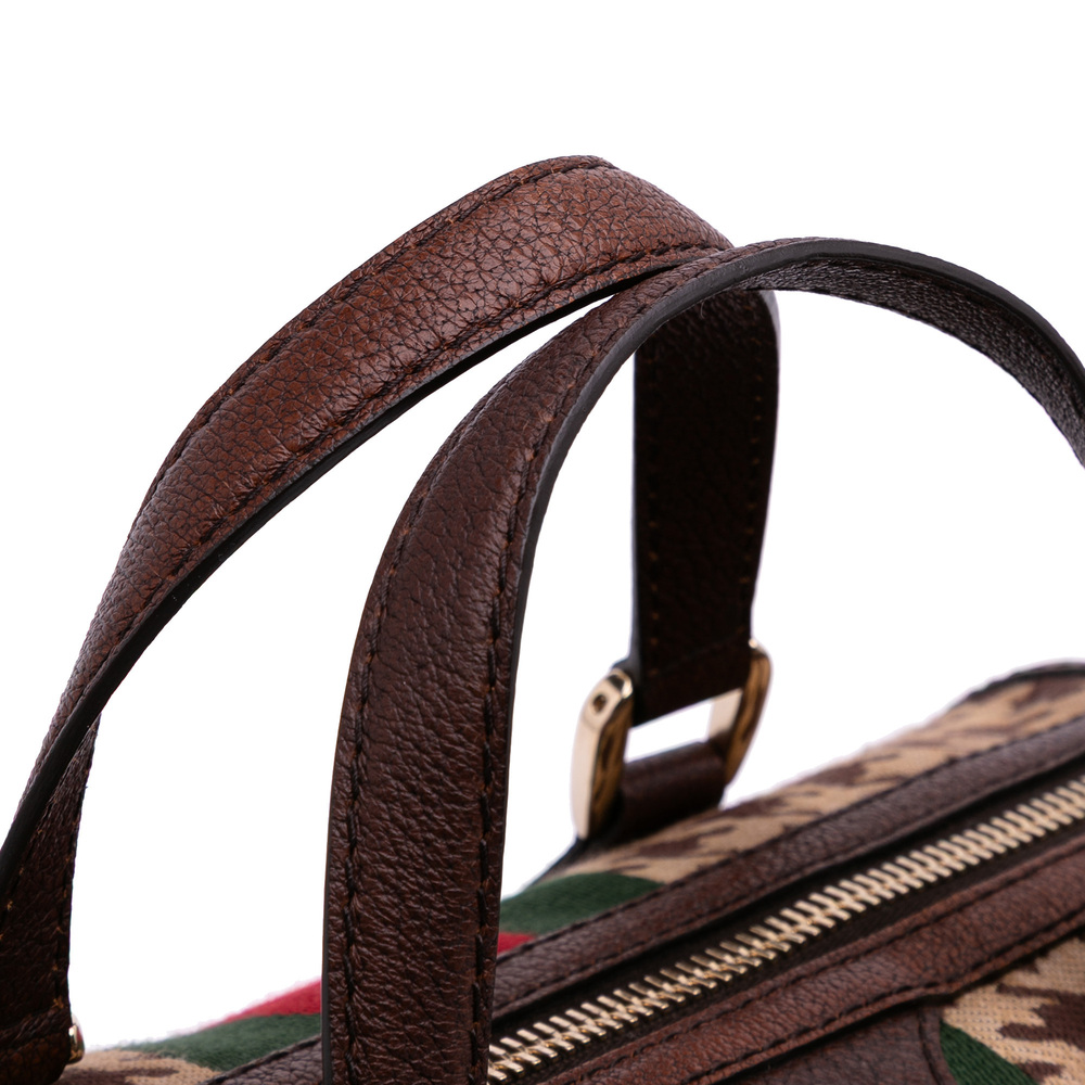 Pre-Loved Gucci Cotton Seventies Web Boston Bag - Picture 9 of 11